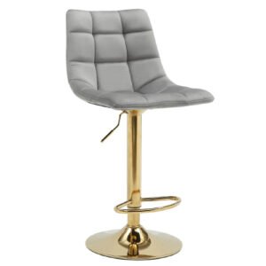 Banco velvet Alina Stocker Home Gris base gold
