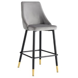 Banco velvet Ebba Stocker Home Gris capitonado negro