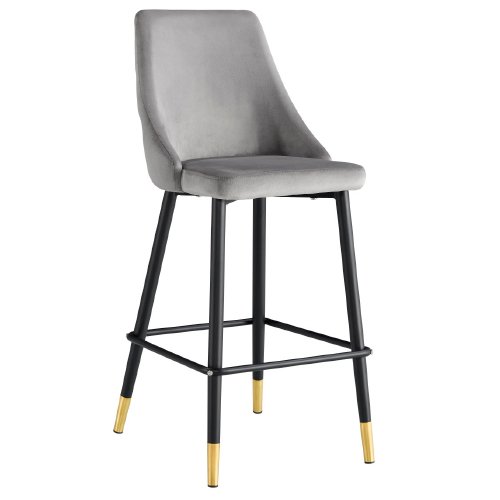 Banco velvet Ebba Stocker Home Gris capitonado negro