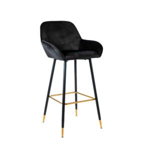 Banco velvet Eline Stocker Home Negro capitonado negro