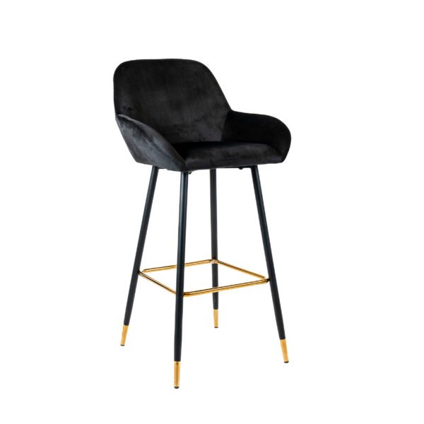 Banco velvet Eline Stocker Home Negro capitonado negro