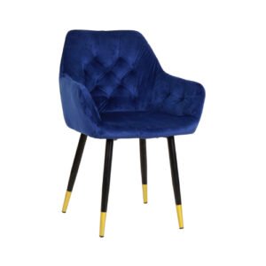 Silla velvet Esther Stocker Home Azul patas negras