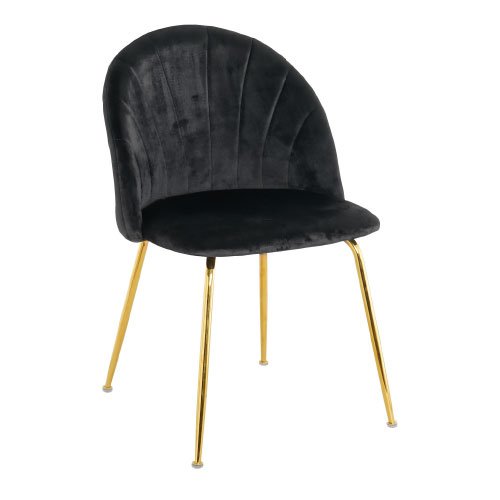 Silla velvet Ebro Stocker Home Negro gold