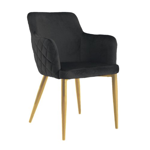 Silla velvet Lorenzo Stocker Home Negro patas gold
