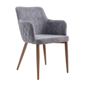 Silla Yucan Stocker Home Gris patas metal madera