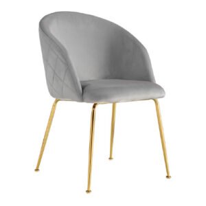 Silla velvet Indo Stocker Home Gris patas gold