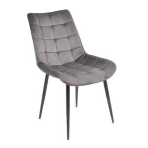 Silla Melia Stocker Home Gris patas metal negro