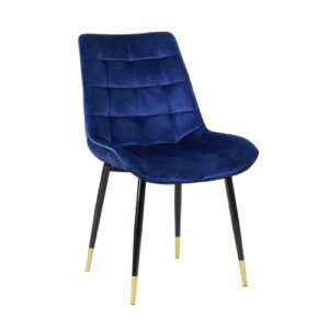 Silla Margaret Stocker Home Azul patas metal gold