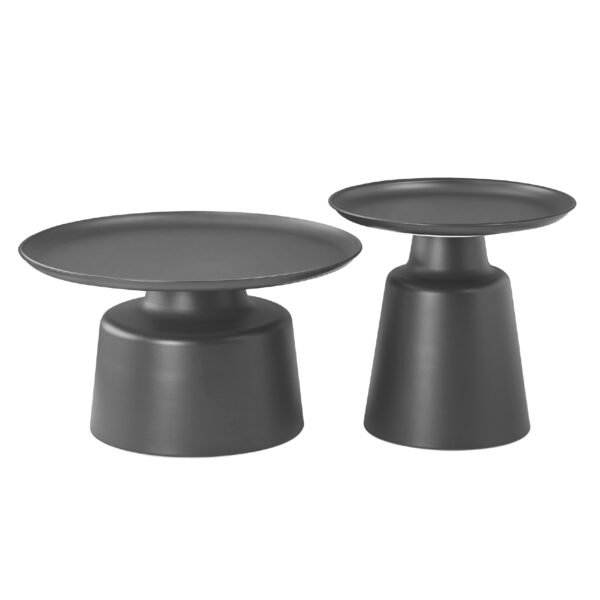 Mesa ocasional Kasper Stocker Home Gris negro 2 mesas