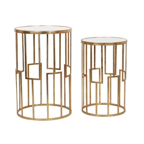Mesa ocasional Eman Stocker Home Gold 2 mesas espejo