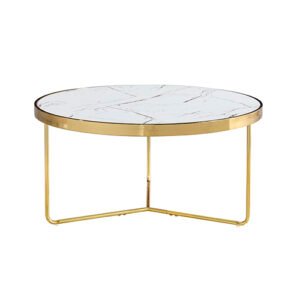 Mesa de centro marmol Soraya Stocker Home Blanco gold
