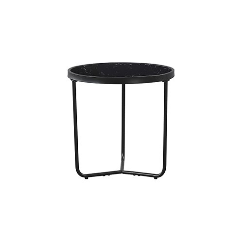 Mesa lateral marmol Evali Stocker Home Negro cristal