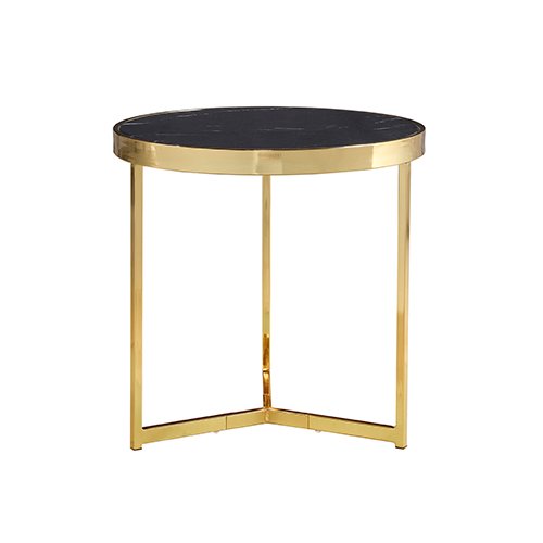 Mesa lateral marmol Lara Stocker Home Negro cristal gold