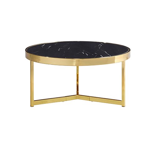 Mesa de centro marmol Sira Stocker Home Negro cristal gold
